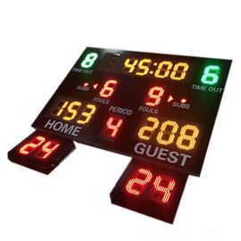 24の秒のショット・クロックが付いている屋内使用体育館のデジタル バスケットボールのスコアボード
